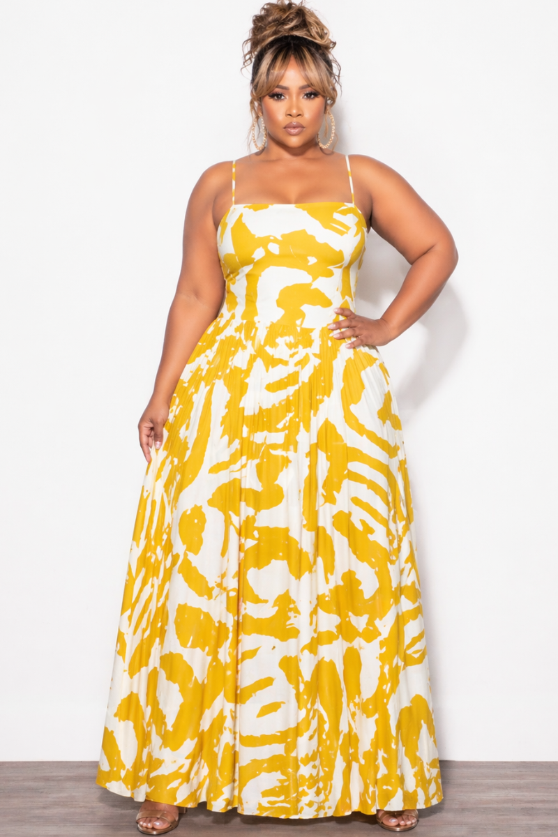 Final Sale Plus Size Linen Maxi Dress in Mustard & Off White Chic And Curvy Final Sale Plus Size Linen Maxi Dress in Mustard & Off White Chic And Curvy