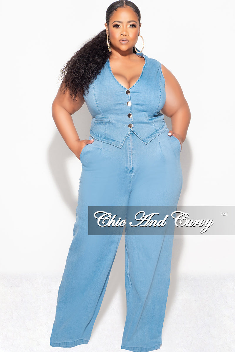 Final Sale Plus Size 2pc Sleeveless Blazer Vest and Pants Set in