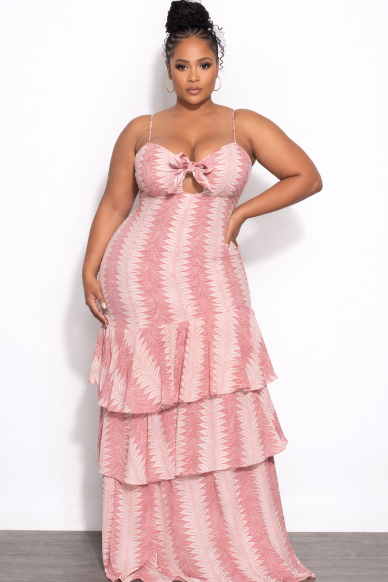 Final Sale Plus Size Mermaid Maxi Dress in Coral – Chic And Curvy