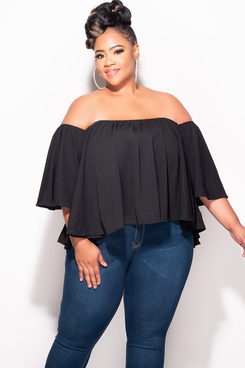 plus size black tunic top