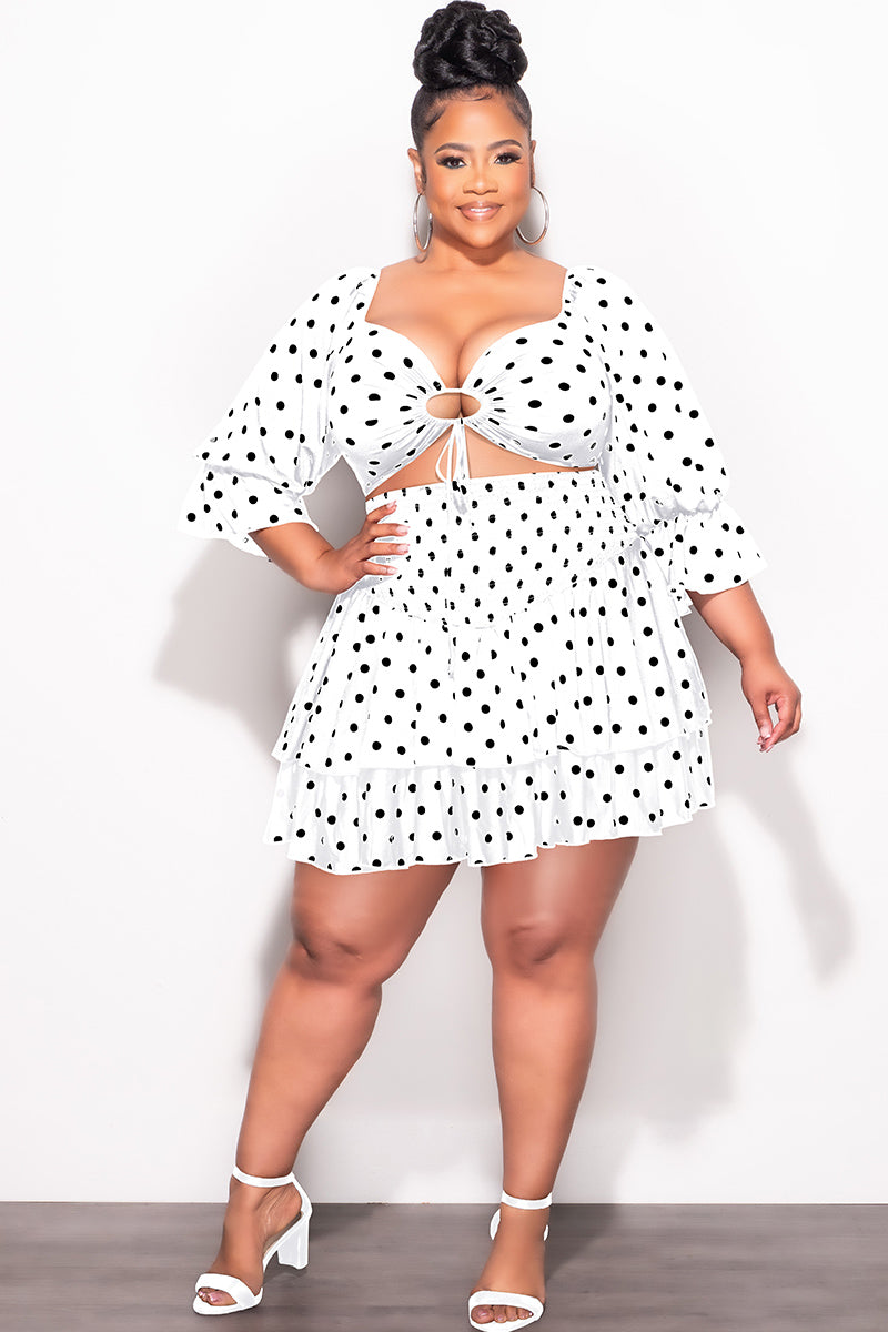 mini skirt top dress Luminous Days Crop Top and Mini Skirt Set - White and Blue, Large | Hazel and Olive