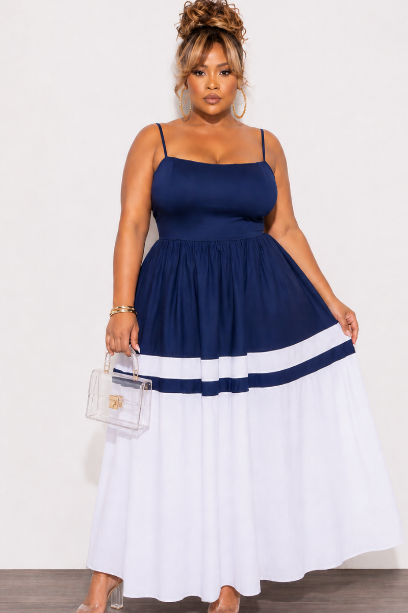 navy blue and pink plus size dress Multi Colored Plus Size Three Quarter Sleeve Floral Sheath Dress