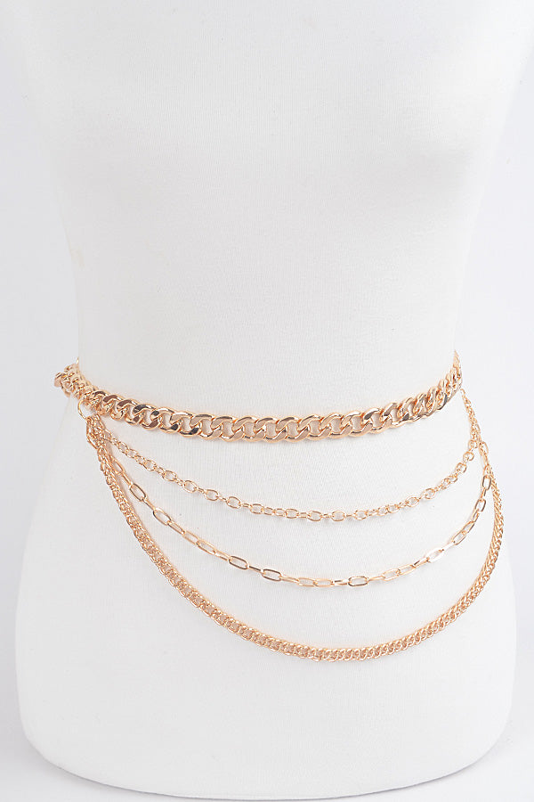Final Sale Plus Size Chain Belt in Gold - One Size Only Final Sale Plus Size Chain Belt in Gold - One Size Only