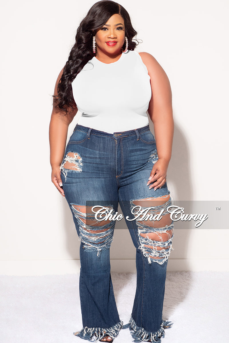 Final Sale Plus Size Sleeveless Bodysuit in White – Chic And Curvy