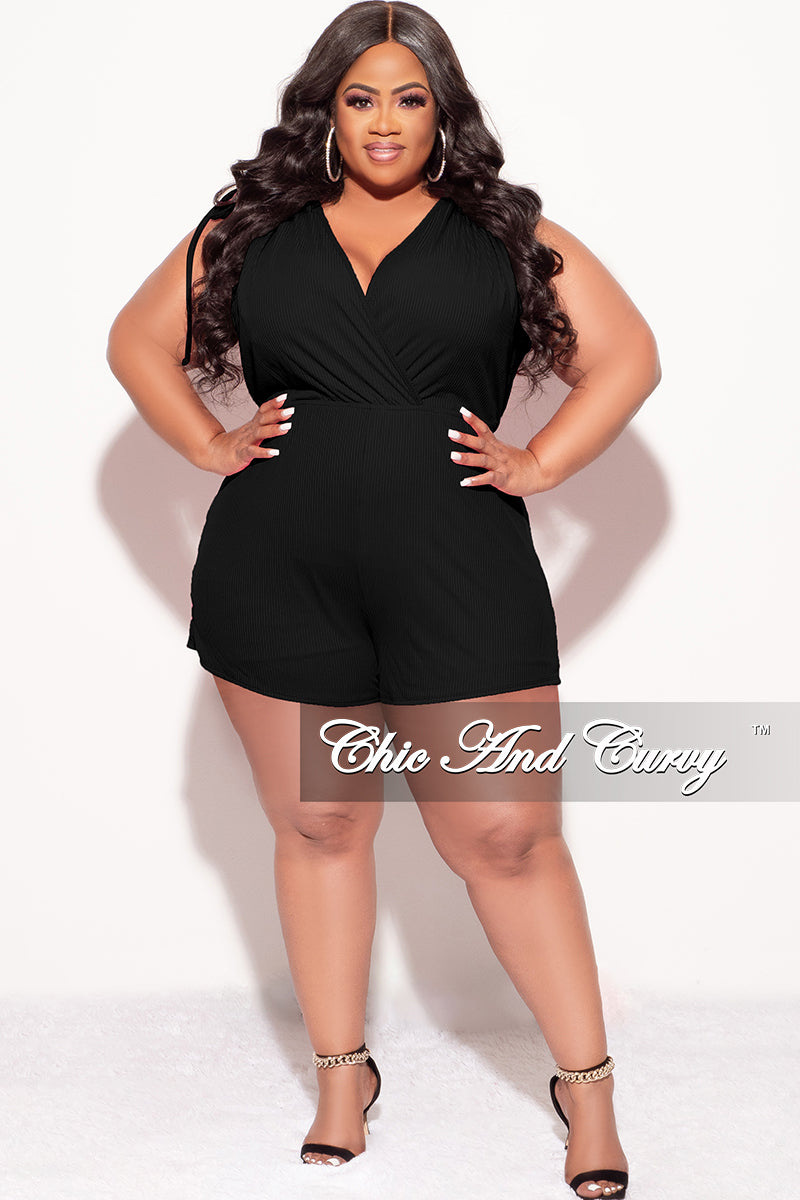 plus size dresses and rompers Junior Black Floral Print Spaghetti Strap Ruffle Hem Tie Waist Romper flowing into clean Plus Size Jumpsuits & Rompers