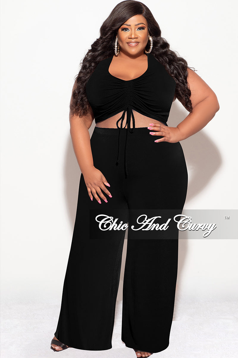 Final Sale Plus Size 2pc Set Crop Top and Pants in Black – Chic