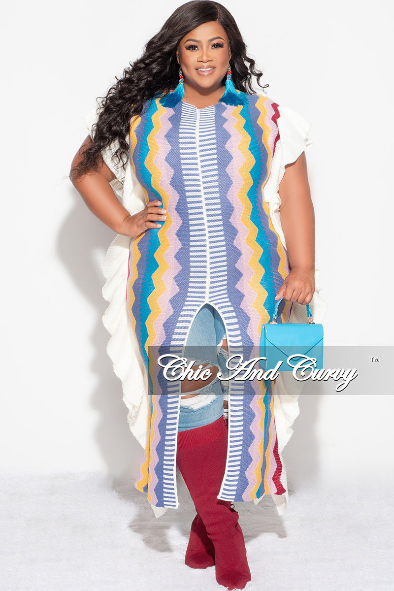 Final Sale Plus Size Moroccan Dress/Top in Blue, Mustard & Burgundy Zi Chic And Curvy Final Sale Plus Size Moroccan Dress/Top in Blue, Mustard & Burgundy Zi Chic And Curvy