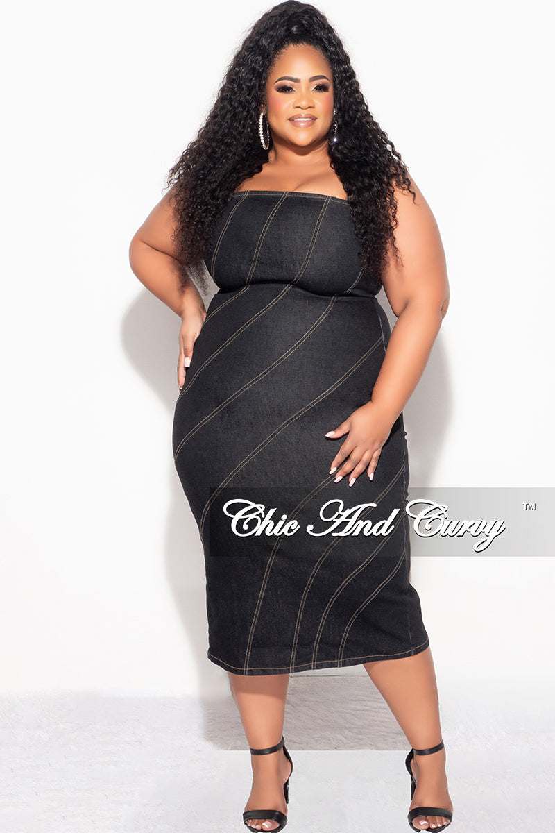 Final Sale Plus Size BodyCon Strapless Dress in Black