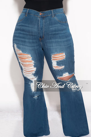 Final Sale Plus Size Distressed Dark Denim Jeans