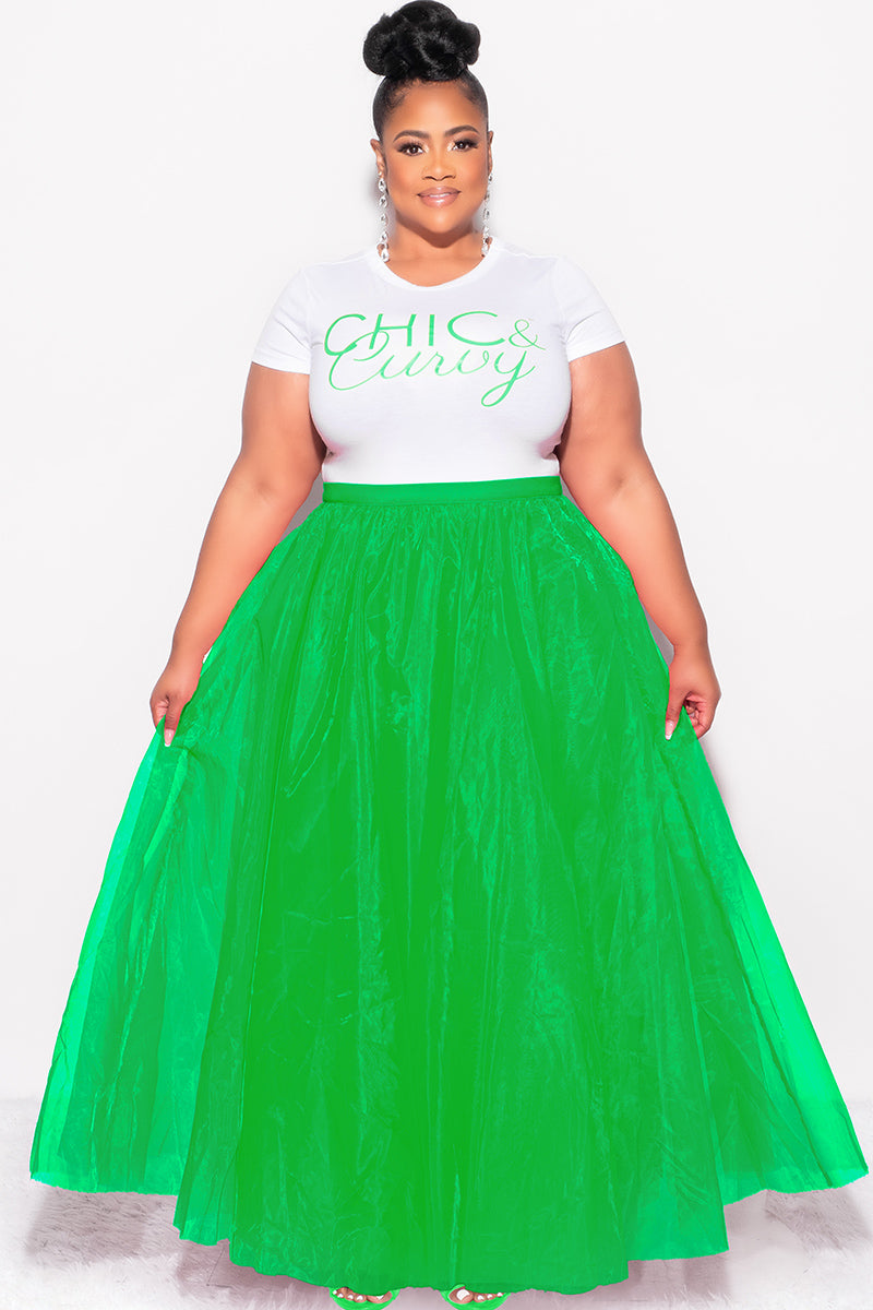 Final Sale Plus Size Maxi Tulle Tutu Skirt in Green (SKIRT ONLY) - 3x 22 Final Sale Plus Size Maxi Tulle Tutu Skirt in Green (SKIRT ONLY) - 3x 22