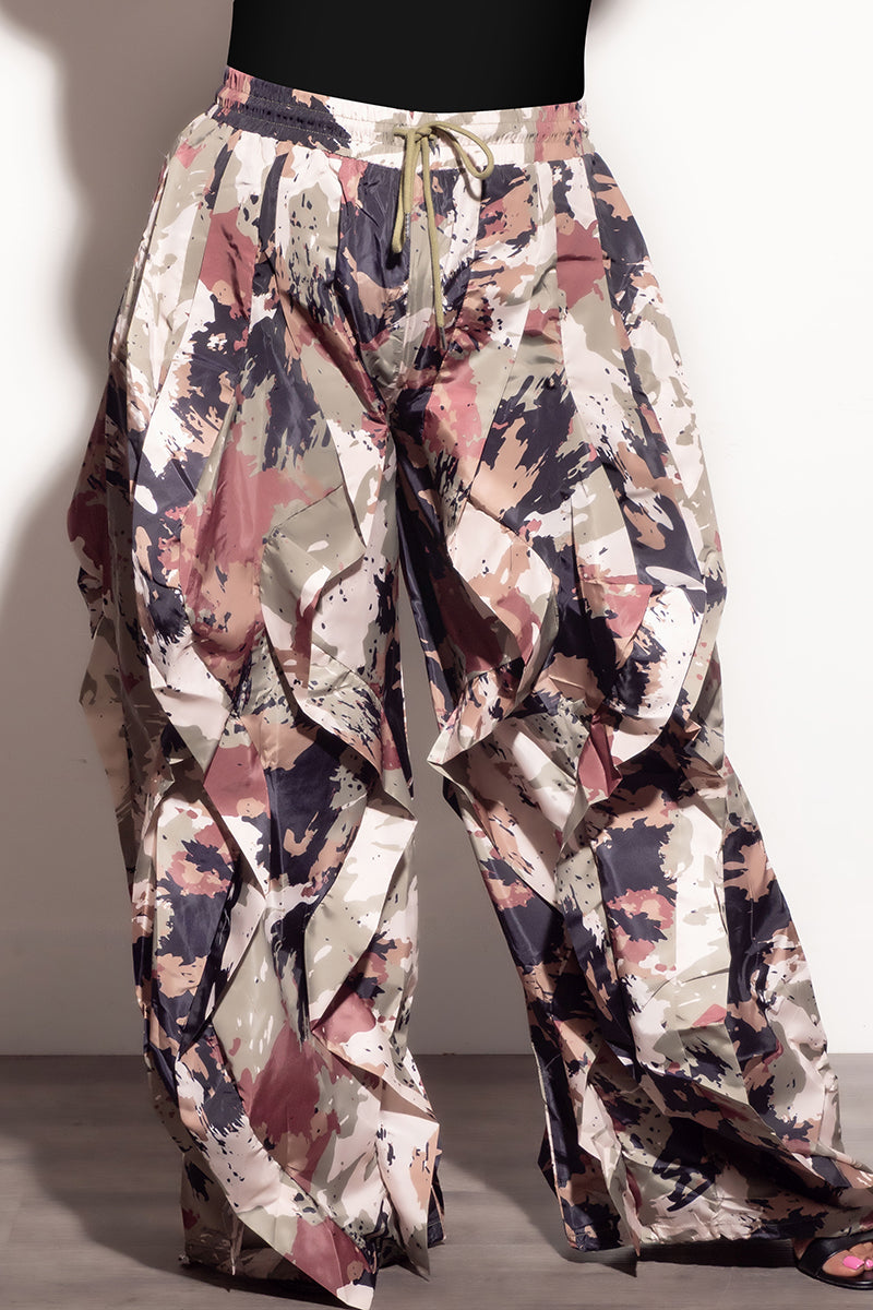 Final Sale Plus Size Wide Leg Drawstring Oversized Windbreaker