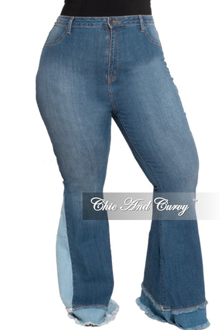 Final Sale Plus Size Two Tone Denim Jeans