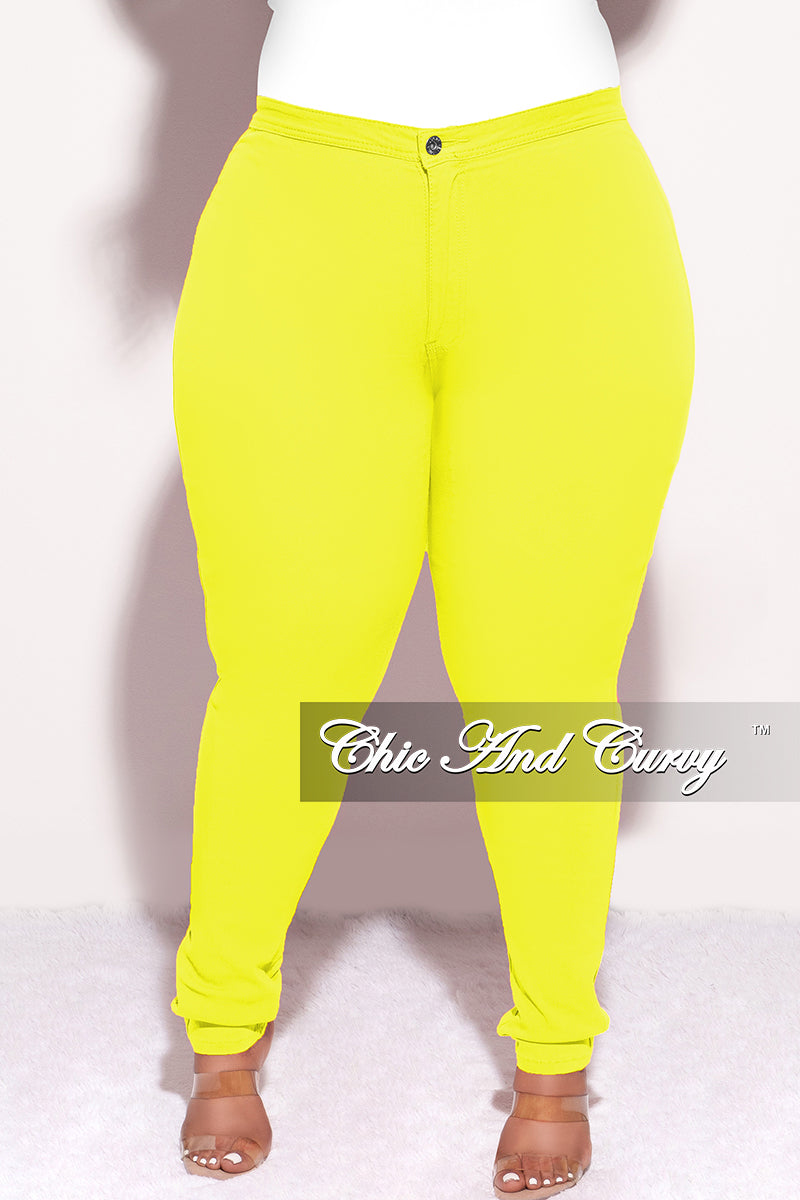 Plus Size Plus Size Yellow Paisely Print Cotton High Waist Pants