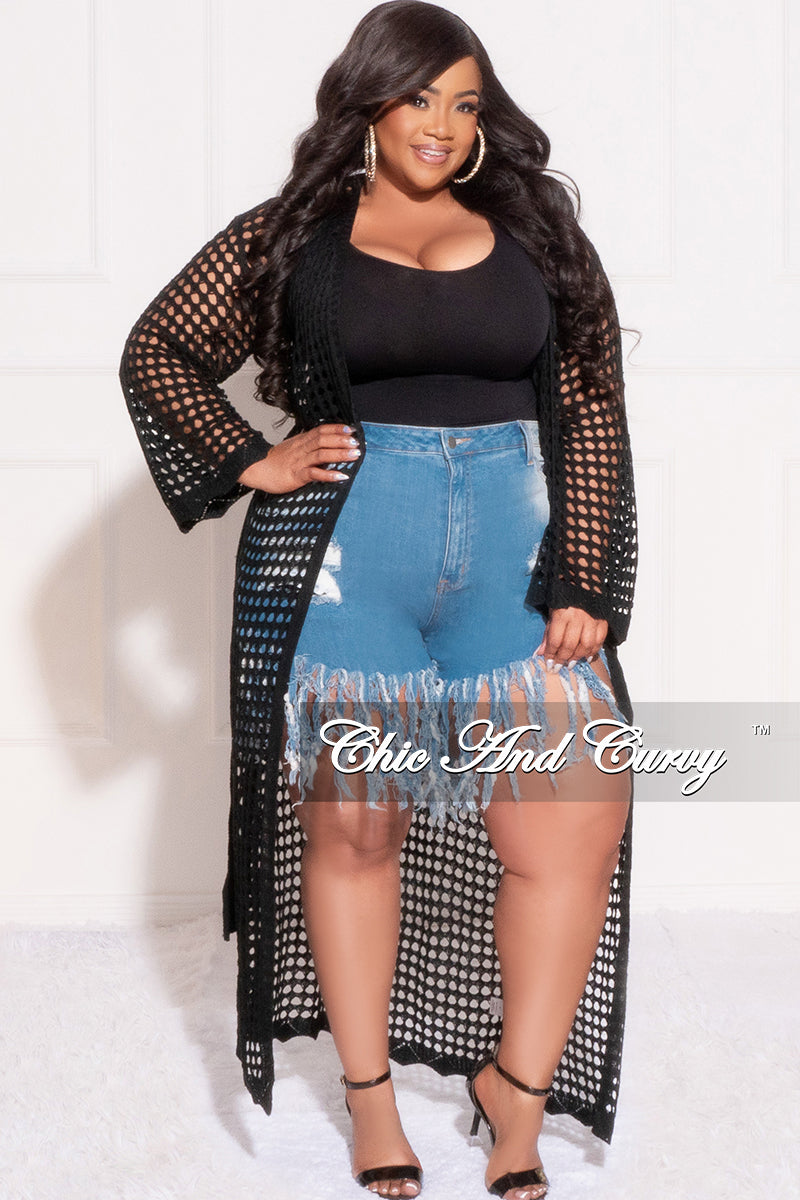 anspore Bliv oppe synet Final Sale Plus Size Crochet Cardigan with Tie in Black – Chic And Curvy