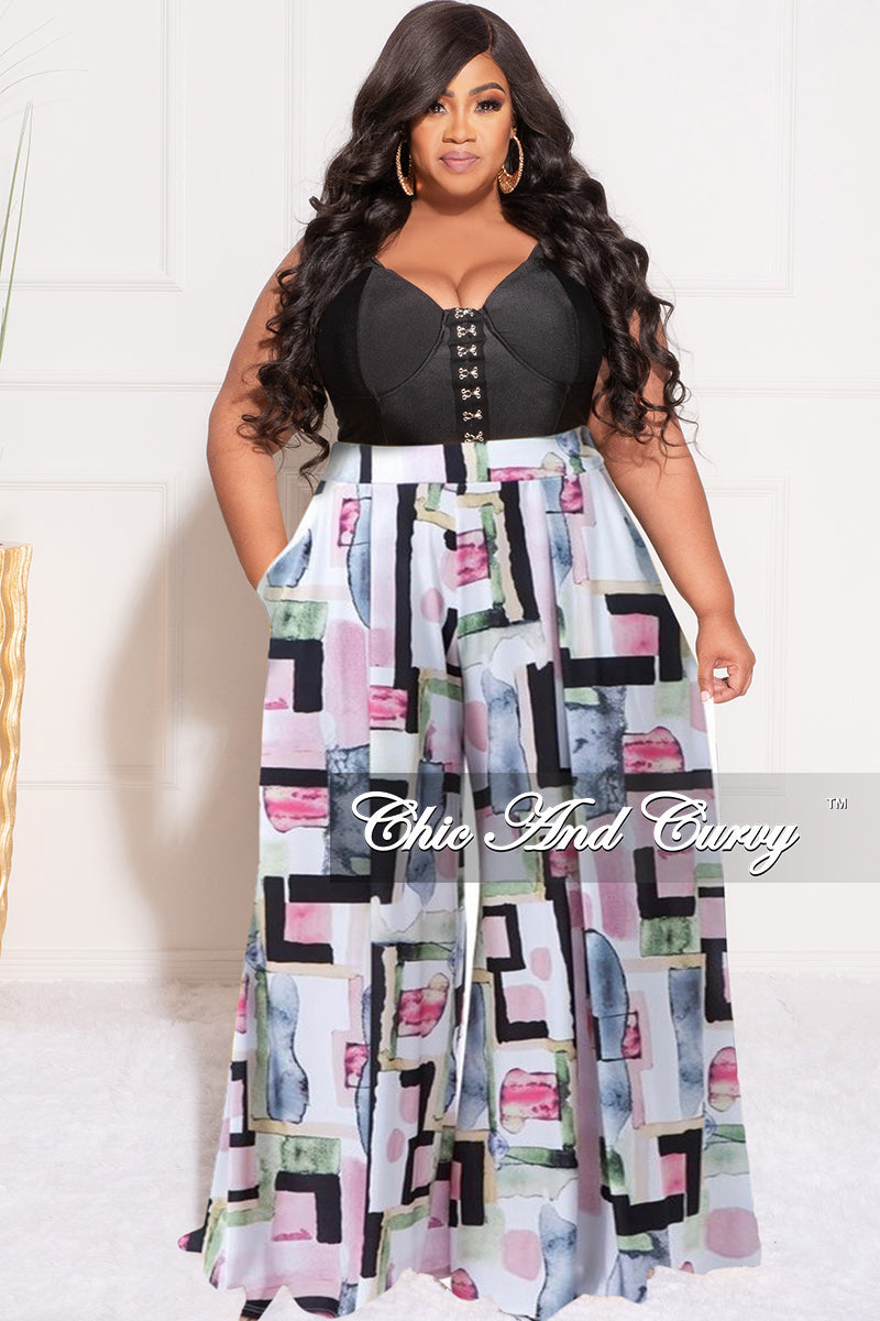 Final Sale Plus Size Palazzo Pants in Geometric Print – Chic And Curvy