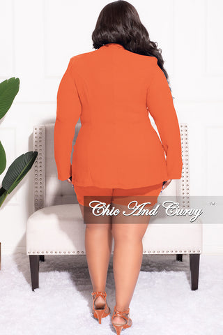 Final Sale Plus Size 2pc Shorts Suit in Orange