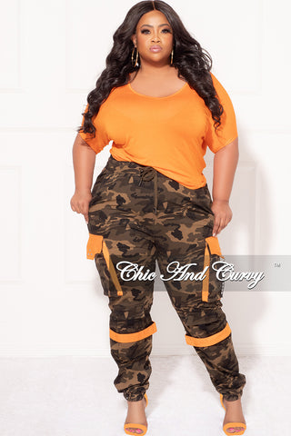 Final Sale Plus Size Top With Cut Outs On Back in Orange