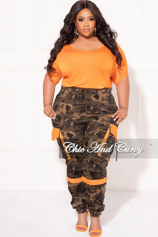 Final Sale Plus Size Top With Cut Outs On Back in Orange