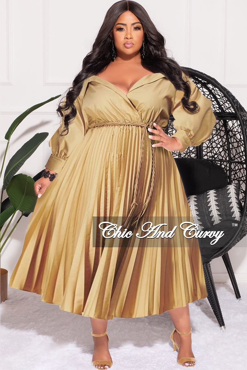 Final Sale Plus Size Off the Shoulder Collar Faux Wrap Dress with Bott Chic And Curvy Final Sale Plus Size Off the Shoulder Collar Faux Wrap Dress with Bott Chic And Curvy