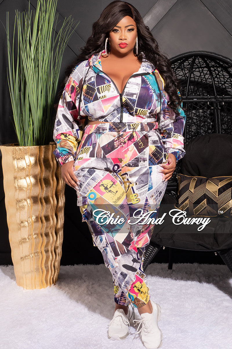 Final Sale Plus Size 2pc Hooded Zip-Up Jacket and Legging Set in Neon –  Chic And Curvy