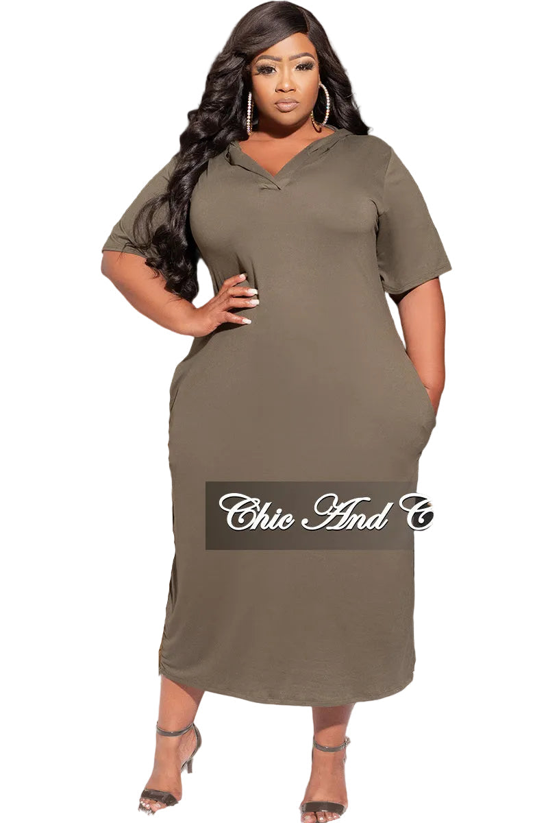 hooded midi dress METAMORPHOZA - Hooded Midi Dress In Black