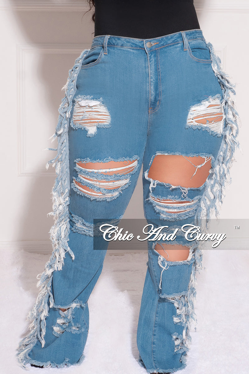 Final Plus Fringe Distressed Jeans in Denim – Chic Curvy