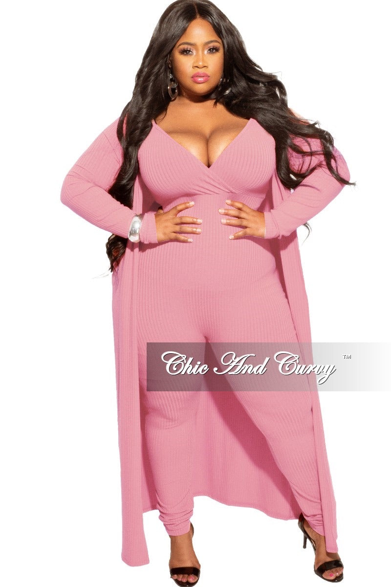 Final Sale Plus Size 2pc Sheer Duster and Pants Set in Fuchsia – Chic And  Curvy
