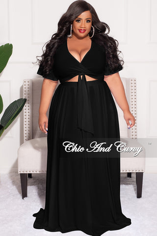 Final Sale Plus Size 2pc Skirt Set in Black