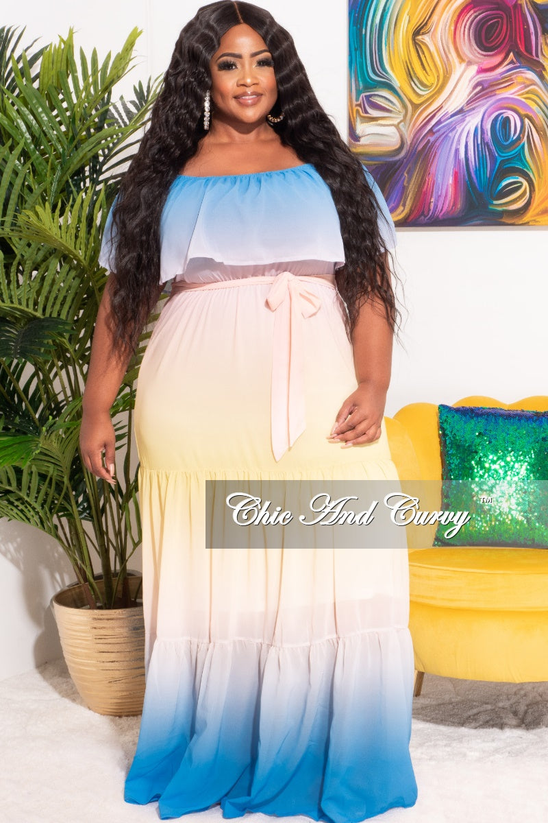 Off the shoulder chiffon maxi dress Clearance