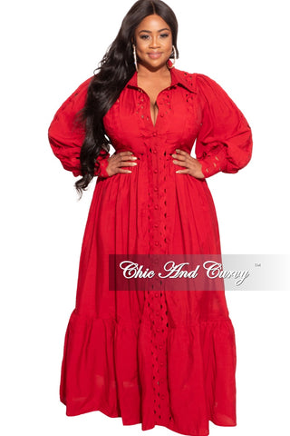 Final Sale Plus Size Long Dress in Red