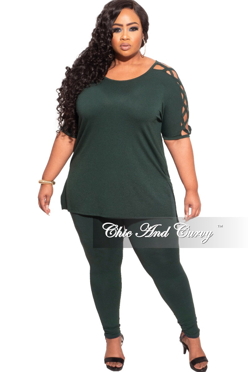 Final Sale Plus Size Top and Legging Set in Hunter Green – Chic And Curvy