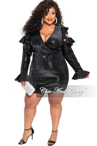 Final Sale Plus Size Sequin Mini Dress in Black