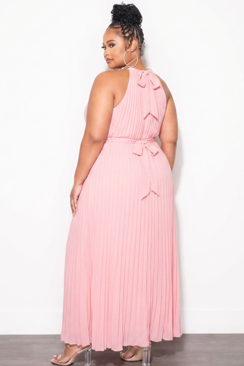 Final Sale Plus Size Sleeveless Chiffon Chain Halter Neck Maxi Dress i Chic And Curvy Final Sale Plus Size Sleeveless Chiffon Chain Halter Neck Maxi Dress i Chic And Curvy