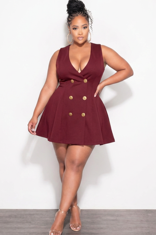 slim fit dress slacks Final Sale Plus Size Sleeveless Scuba Baby Doll Dress with Gold Button –  Chic And Curvy