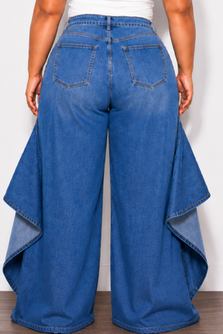 Final Sale Plus Size So Unique Wide Leg Flare Jeans in Denim
