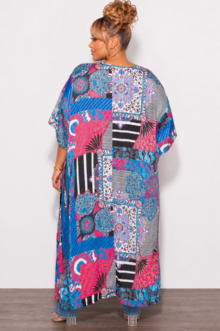 Final Sale Plus Size Plus Size Cardigan in Multi Color Design Print