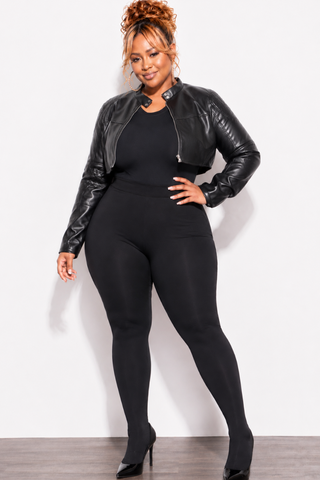 Final Sale Plus Size Footed Leggings in Black (Leggings Only)