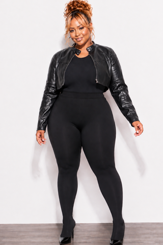 Final Sale Plus Size Footed Leggings in Black (Leggings Only)