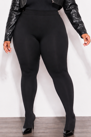 Final Sale Plus Size Footed Leggings in Black (Leggings Only)