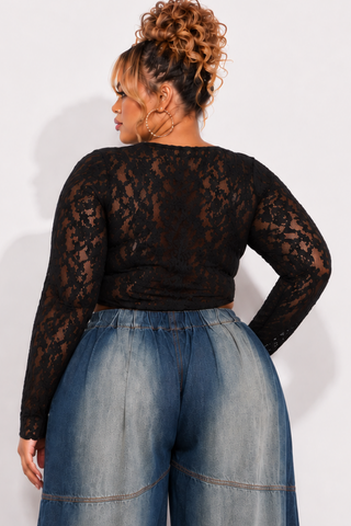 Final Sale Plus Size Plisse Sheer Top