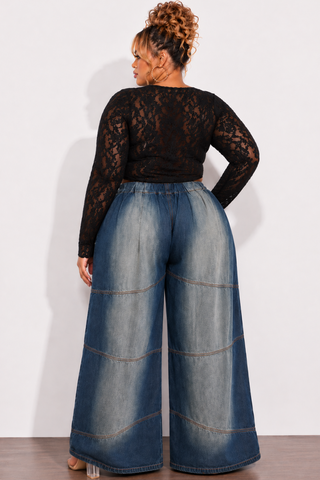 Final Sale Plus Size Plisse Sheer Top