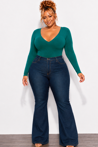 Final Sale Plus Size Bodysuit in Green