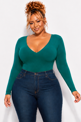 Final Sale Plus Size Bodysuit in Green