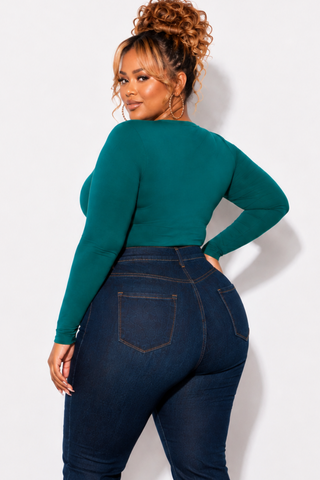 Final Sale Plus Size Bodysuit in Green