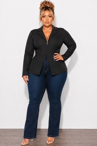 Final Sale Plus Size Sexy Corset Blazer in Black