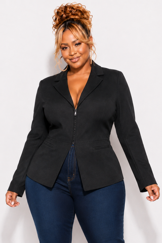 Final Sale Plus Size Sexy Corset Blazer in Black
