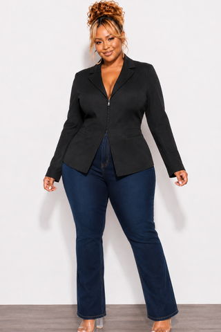 Final Sale Plus Size Sexy Corset Blazer in Black