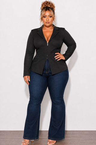 Final Sale Plus Size Sexy Corset Blazer in Black