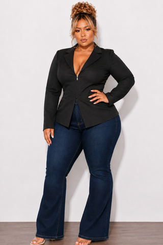 Final Sale Plus Size Sexy Corset Blazer in Black