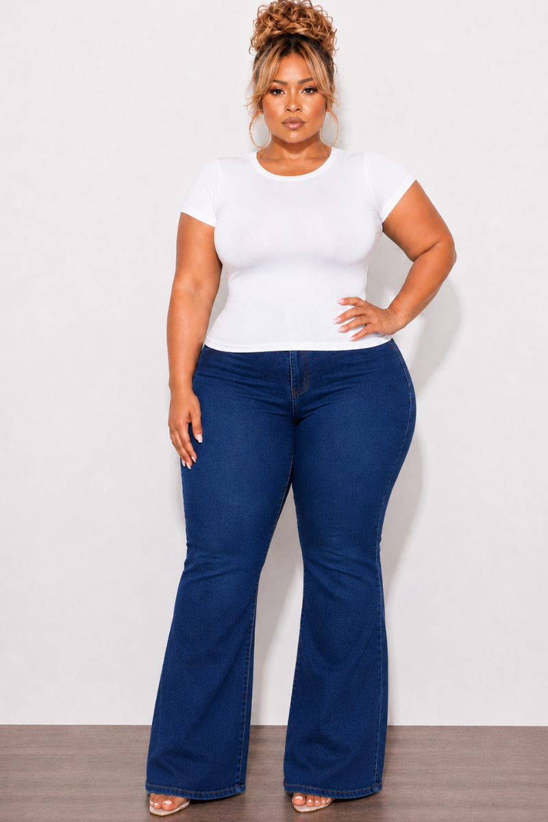 Final Sale Plus Size Crew Neck T-Shirt in White
